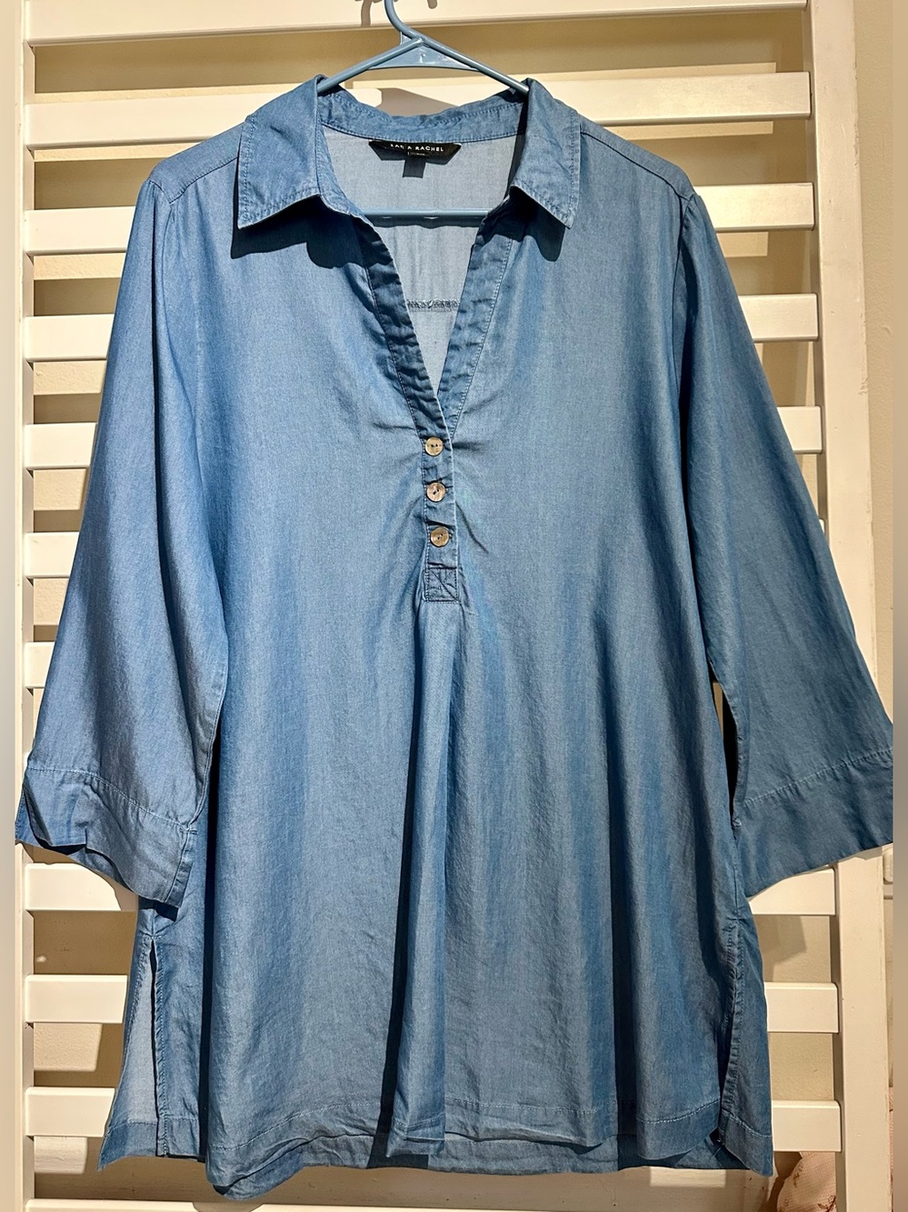 Zac & Rachel L Blue Lyocell Tunic Blouse